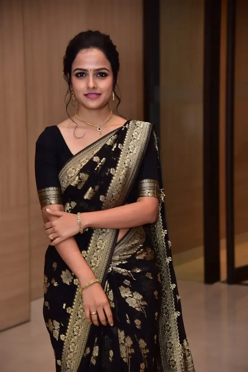 Actress Vaishnavi Chaitanya in Black Saree at Baby Movie Celebrations